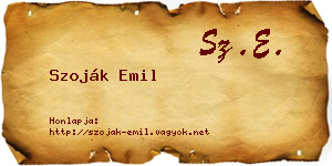 Szoják Emil névjegykártya